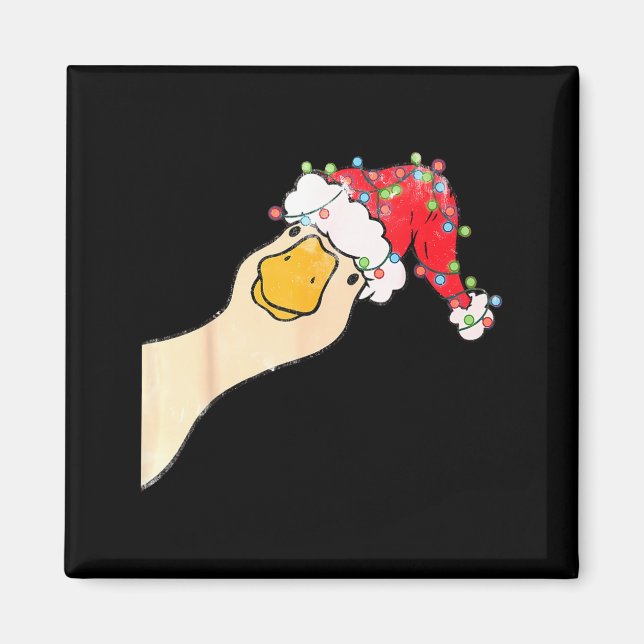 Imã Just A Jolly Goose Funny Silly Goose Santa Christm (Frente)