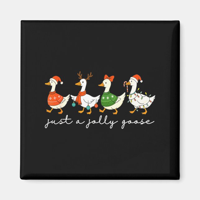 Imã Just A Jolly Goose Santa Christmas Goose Farm Merr (Frente)