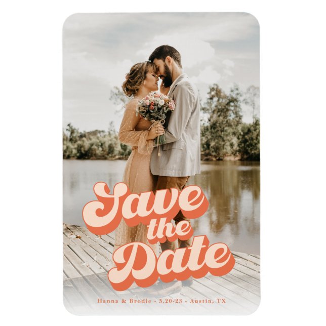 Ímã Just Peachy Wedding Save the Date (Vertical)