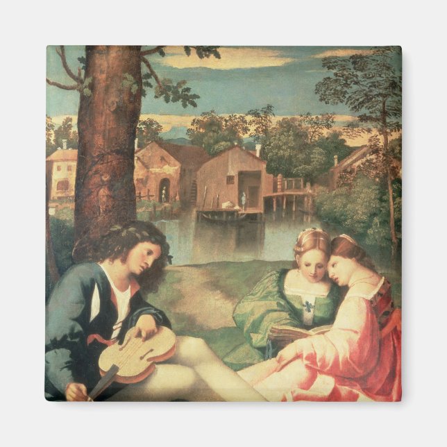 Imã Juventude com guitarra e duas garotas sentadas (Frente)