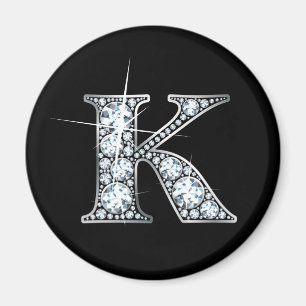 Imã "K" Faux-"Diamond Bling" Magnet