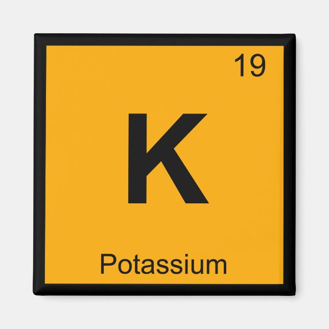 Imã K - Química do Potássio Símbolo da Tabela Periódic (Frente)