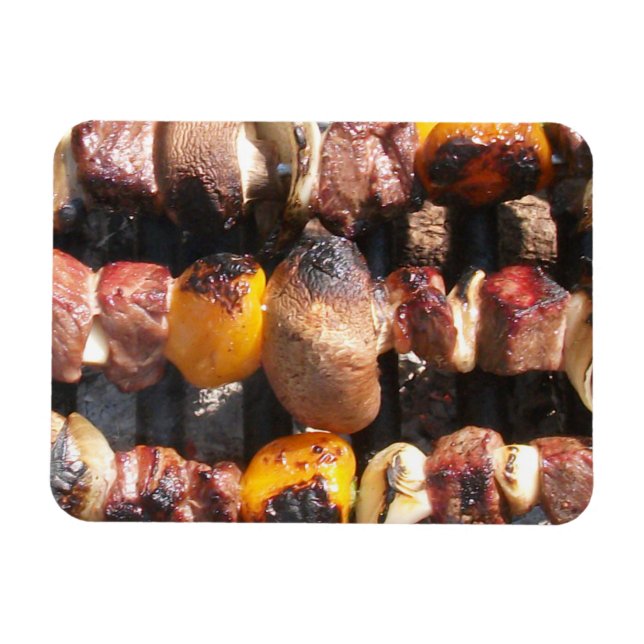 Ímã Kabobs Skewered em Barbecue Grill (Horizontal)