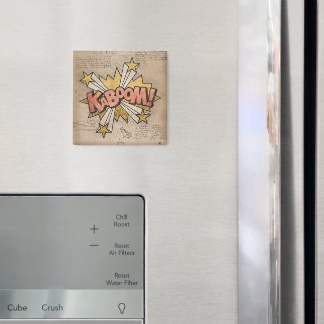 Imã KABOOM! Vintage Comic Book Steampunk Pop Art (In Situ (Fridge))