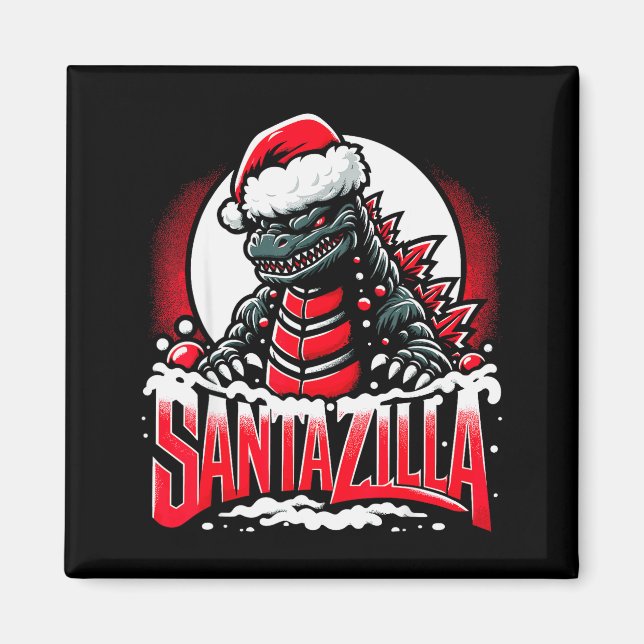 Imã Kaiju Christmas Santazilla Japanese Monster Dinosa (Frente)