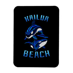 Ímã Kailau Beach Hawaii Vacation Tribal Whale Orcas