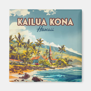 Imã Kailua Kona Hawaii Big Island Beach Vintage