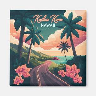 Imã Kailua Kona Hawaii Big Island Sunset Retro