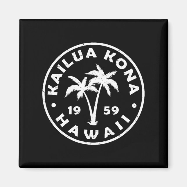 Imã Kailua-kona Hawaii Palm Tree Mens Womens Girls Boy (Frente)