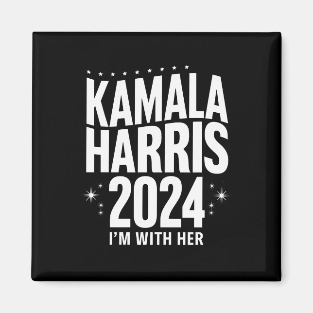 Imã Kamala 2024 Apoio que estou com Kamala Harris (Frente)