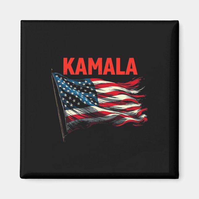 Imã Kamala American Flag (Frente)