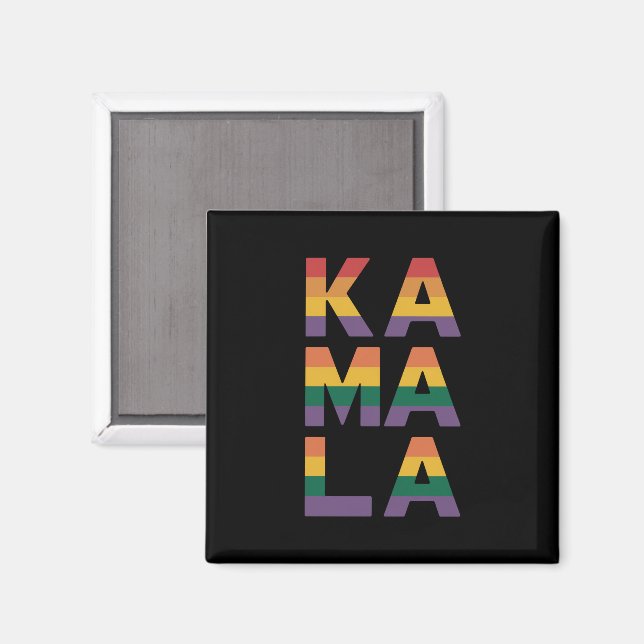 Imã Kamala Harris 2024 Rainbow Flag Orgulho gay LGBT (Front/Back)