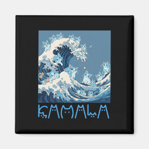 Imã Kamala Harris Blue Cats Wave - Engraçado Para O Pr