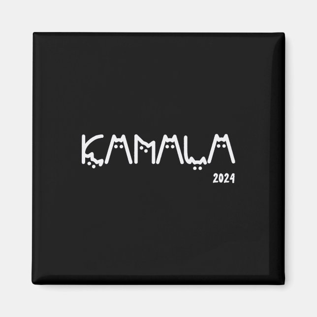 Imã Kamala Harris Cat Lettering Positive Funny (Frente)