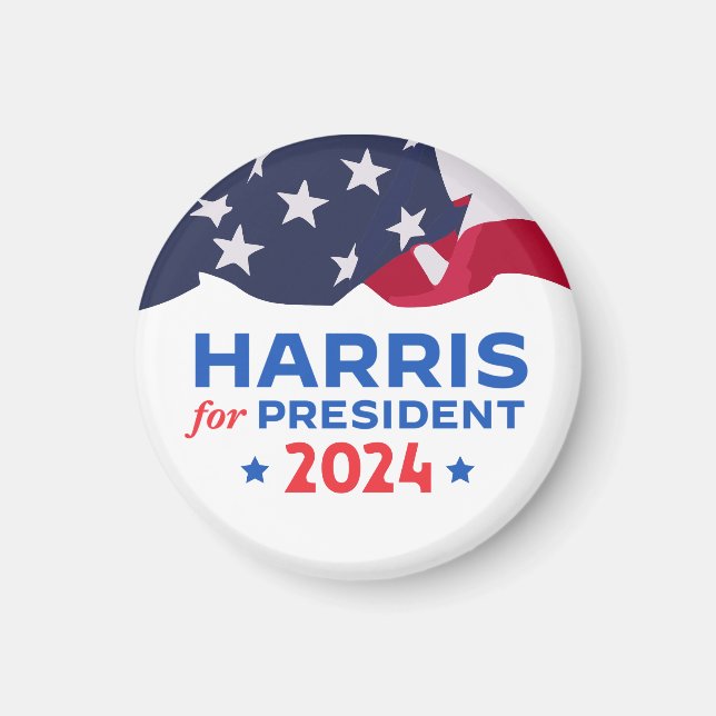 Imã Kamala Harris Para O Presidente 2024 American Flag (Frente)