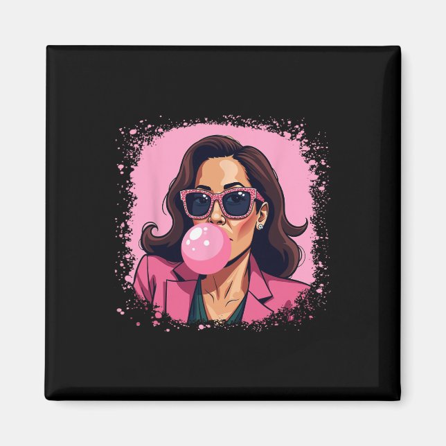 Imã Kamala Harris Pink Bubble Gum (Frente)