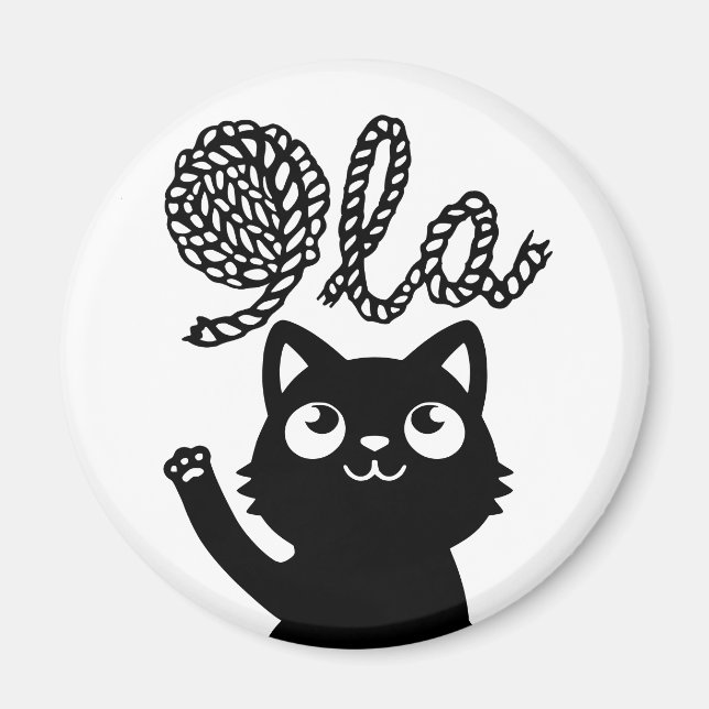 Imã Kamala Harris Presidente 2024 Comma La Cat e Yarn (Frente)