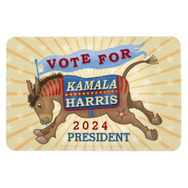 Ímã Kamala Harris Presidente 2024 Democrata Donkey