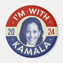 Imã Kamala Harris Presidente 2024 Foto Retro Democrata