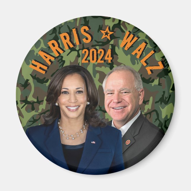 Imã Kamala Harris Tim Walz Presidente Vice Fotos Camo (Frente)