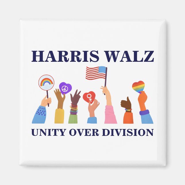 Imã Kamala Harris Tim Walz Unity Over Division (Frente)