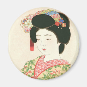 Imã Kamoshita, impressão de Woodblock do japonês de