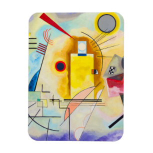Ímã Kandinsky amarelo-vermelho-azul