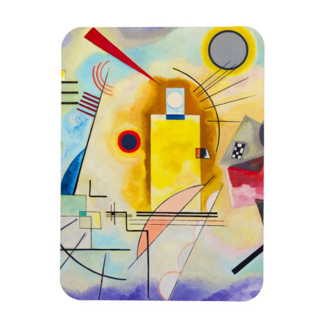 Ímã Kandinsky amarelo-vermelho-azul (Vertical)