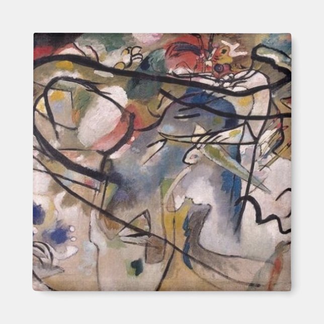 Imã Kandinsky Modern Abstrato Colorful Trabalho de art (Frente)