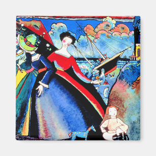 Imã Kandinsky - Navio, pintura colorida de 1918