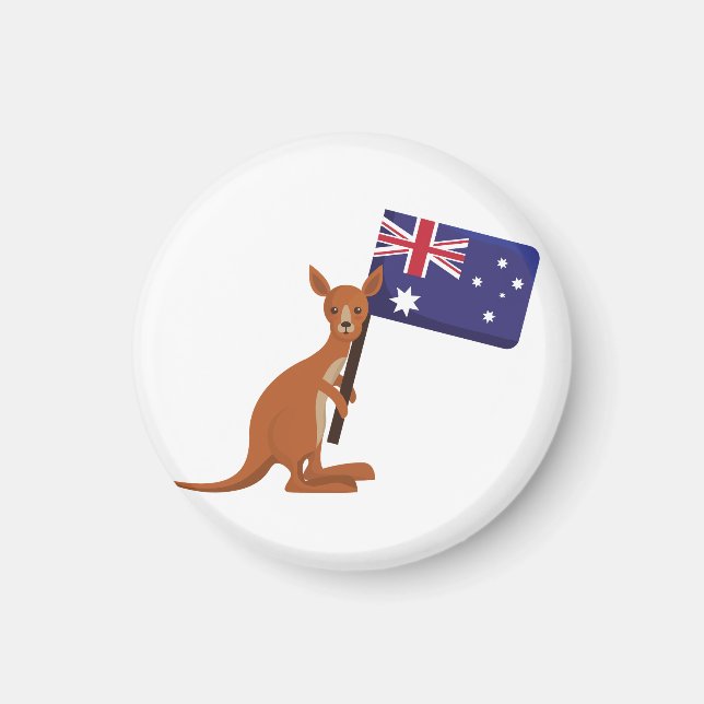 Imã kangaroo australia flag (Frente)