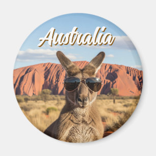 Imã Kangaroo com óculos de sol em Uluru, Austrália