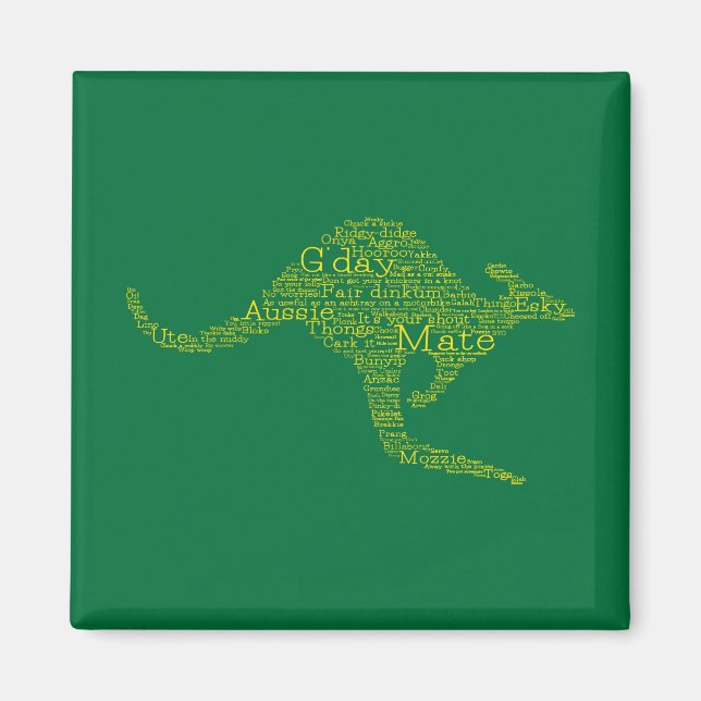 Imã Kangaroo feito de gíria australiana (Frente)