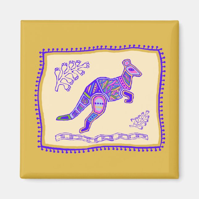 Imã Kangaroo Quilt (Frente)