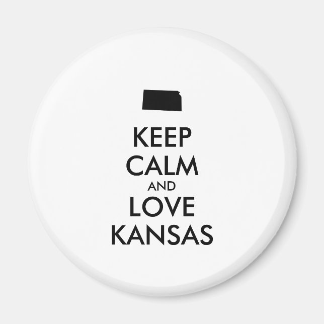 Imã KANSAS de MANUTENÇÃO e AMOR personalizáveis (Frente)