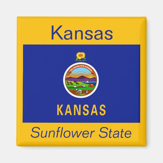 Imã Kansas Flag Magnet (Frente)