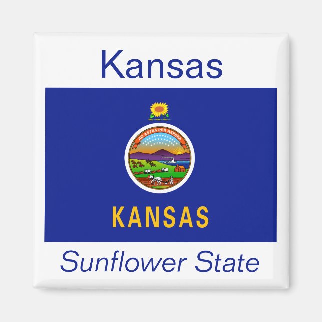 Imã Kansas Flag Magnet (Frente)