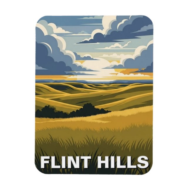 Ímã Kansas Flint Hills Travel (Vertical)