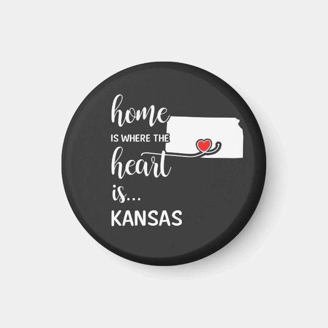 Imã Kansas Home é onde está o coração (Frente)