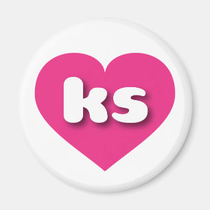 Imã Kansas Hot Pink Heart - Amor