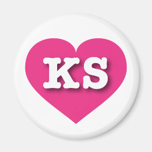 Imã Kansas Hot Pink Heart - Big Love