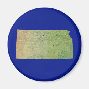 Imã Kansas Map Magnet