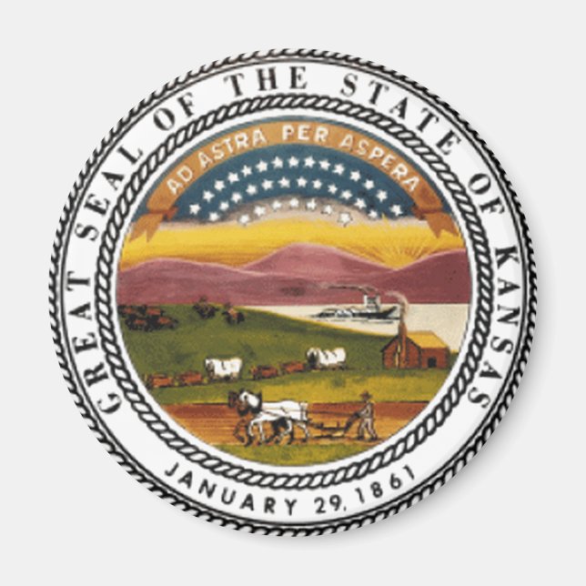 Imã Kansas State Seal (Frente)