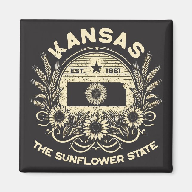Imã Kansas The Sunflower State (Frente)