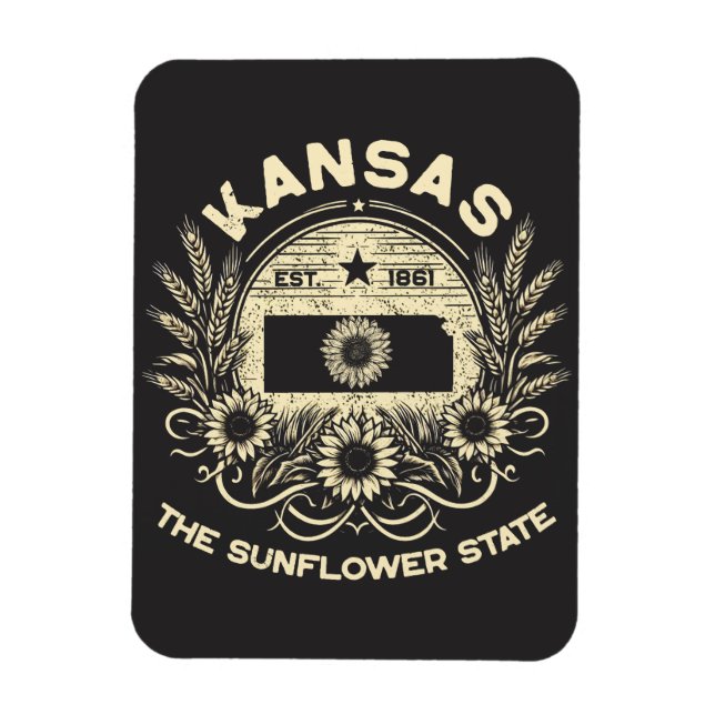 Ímã Kansas The Sunflower State (Vertical)