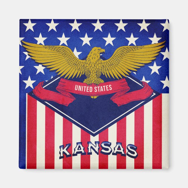 Imã Kansas USA Flag (Frente)