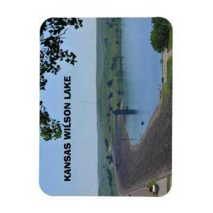 Ímã Kansas Wilson Lake Dam Square Magnet