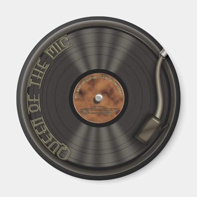 Imã Karaoke LP Vinyl Record Magnet (Frente)