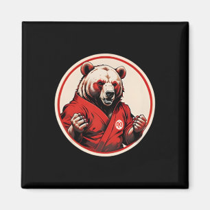 Imã Karate Bear Plush - Artes Marciais Inspiraram Lar