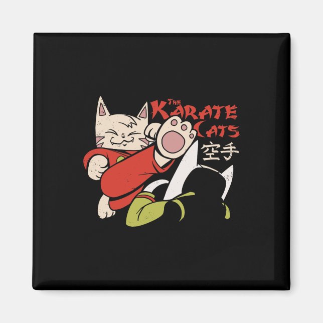 Imã Karate Cat Para Homens Crianças (Frente)